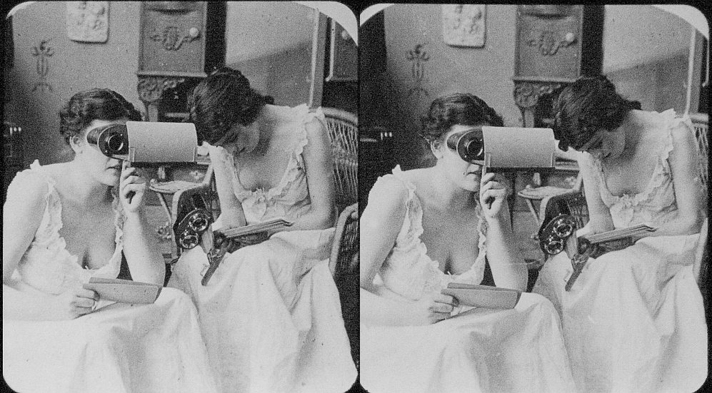 two ladies with stereoscopes